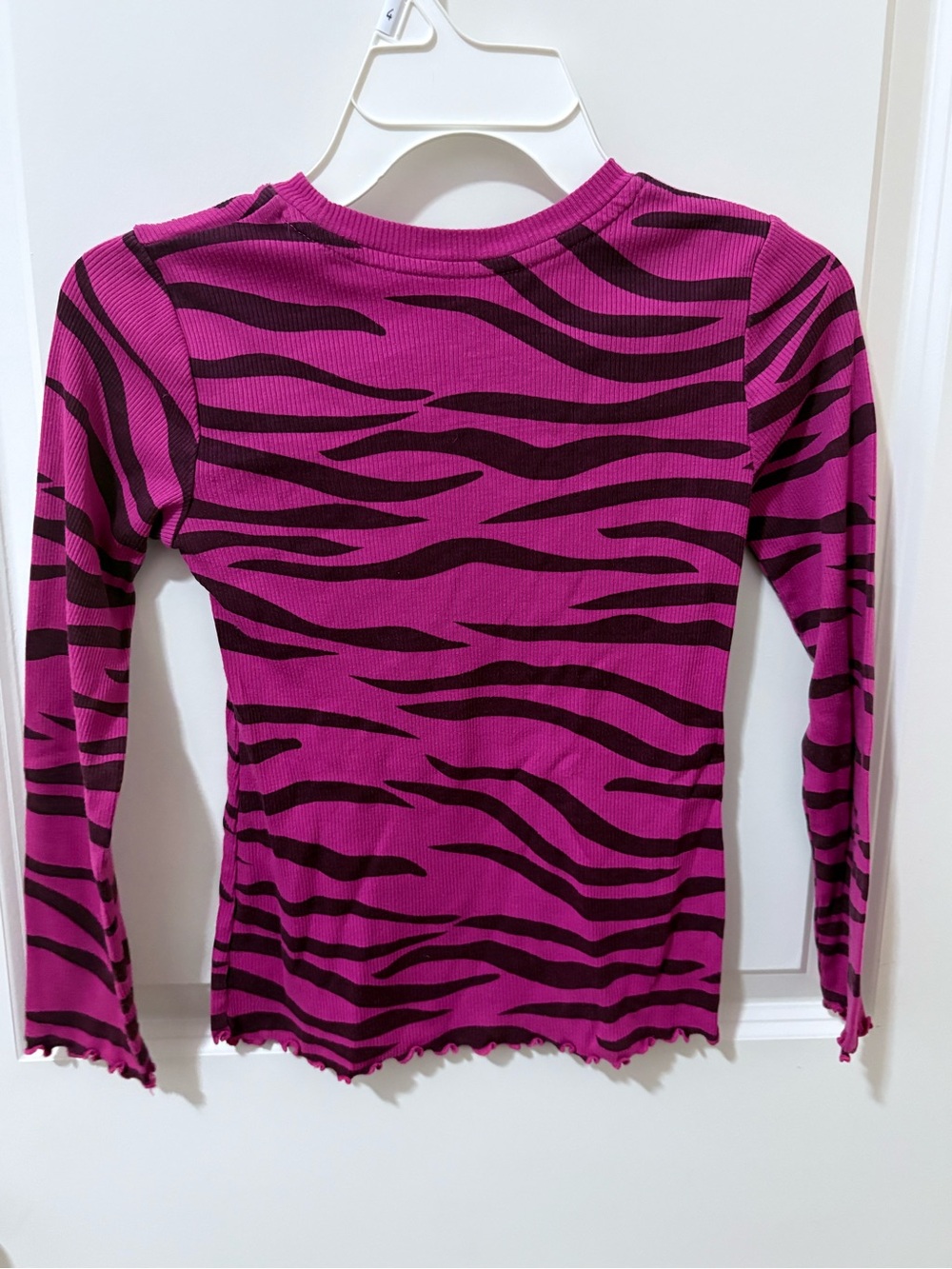 3/$10 - Girls' Pink Zebra-Print Long Sleeve Top
